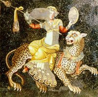 Le Quartier du Théâtre de Délos en Grèce. Mosaïque de la Maison des Masques (Unesco). Cliquer pour agrandir l'image.