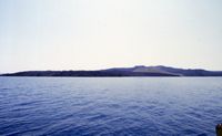 L'îlot de Néa Kaméni à Santorin. Cliquer pour agrandir l'image.