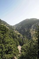 Géographie de l’île de Crète. Les gorges d'Imbros près de Sfakia. Cliquer pour agrandir l'image.