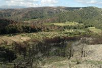 Vue depuis l'acropole du site de Camiros à Rhodes. Cliquer pour agrandir l'image.