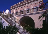 Le village de Messaria à Santorin. L'hôtel Archontiko Argyrou. Cliquer pour agrandir l'image.