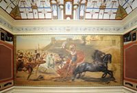 L’Achilleion, le palais de Sissi à Corfou. La fresque du Triomphe d'Achille. Cliquer pour agrandir l'image.