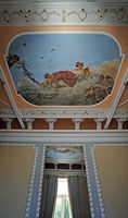 L’Achilleion, le palais de Sissi à Corfou. Le vestibule du premier étage. Cliquer pour agrandir l'image.