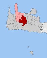 La ville de Platanias en Crète. Situation du canton d'Alikianos (auteur Pitichinaccio). Cliquer pour agrandir l'image.