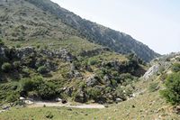 La ville de Sfakia en Crète. L'entrée des gorges d'Imbros. Cliquer pour agrandir l'image.