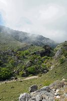 La ville de Sfakia en Crète. L'entrée des gorges d'Imbros. Cliquer pour agrandir l'image.
