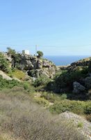 La ville de Sfakia en Crète. La sortie des gorges d'Imbros à Komitades. Cliquer pour agrandir l'image.