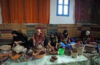 Le village d'Ounagha au Maroc. Production huile argan. Cliquer pour agrandir l'image.