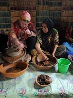 Le village d'Ounagha au Maroc. Production huile argan. Cliquer pour agrandir l'image.